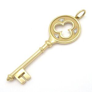 Tiffany & Co. Clover Key Pendant Head 18K Yellow Gold Diamond